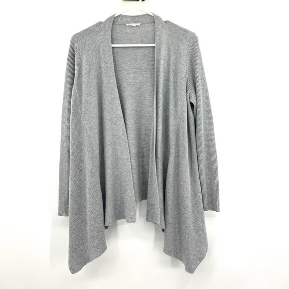 Eileen Fisher Gray Open Front Linen Cotton Viscose Blend Cardigan Women's Small - Picture 1 of 4